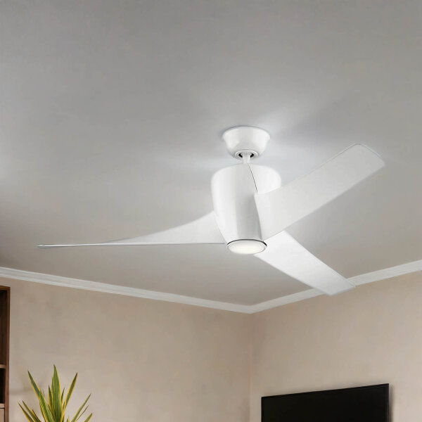 Weißer Deckenventilator mit Beleuchtung LED dimmbar Ø142cm