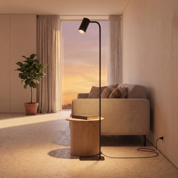 Verstellbare Stehlampe Wohnzimmer Weiß Metall 212 cm