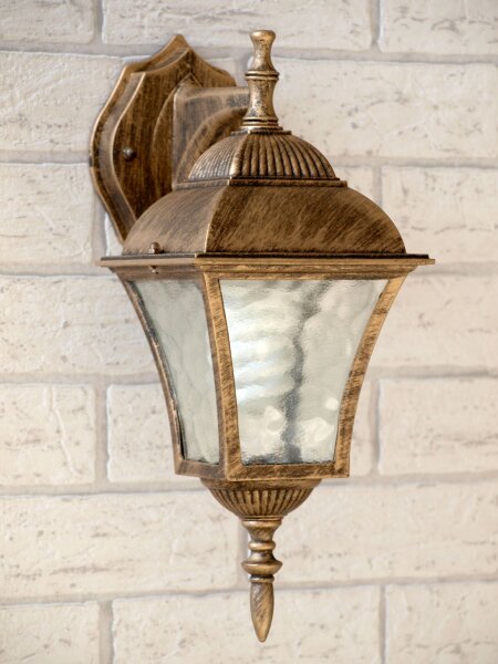 Außen Hof Wandleuchte Gold Antik 36cm hoch TOSCANA