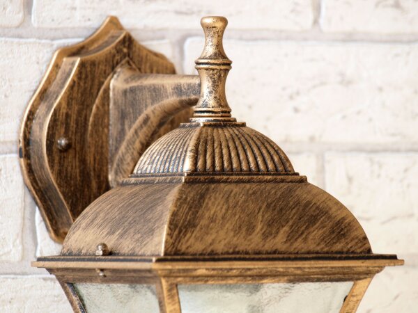 Außen Hof Wandleuchte Gold Antik 36cm hoch TOSCANA