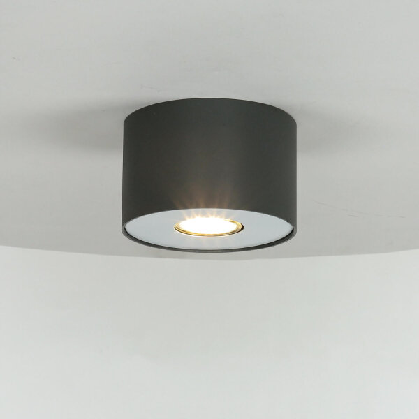 Aufbaustrahler klein Ø 13 cm GU10 Grau Aufputz Decke