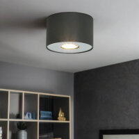 Aufbaustrahler klein Ø 13 cm GU10 Grau Aufputz Decke