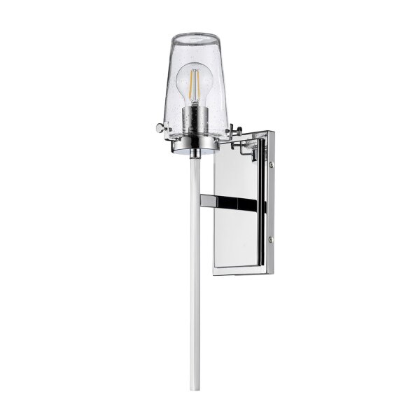 Wandleuchte Badezimmer Chrom 56 cm hoch E27 IP44
