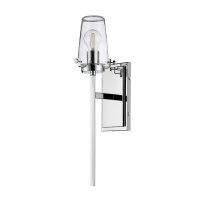 Wandleuchte Badezimmer Chrom 56 cm hoch E27 IP44