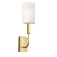 Wandlampe mit Schirm in Messing Wei&szlig; Jugendstil