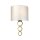 Wandlampe Stoff in Creme Messing antik schlicht E27