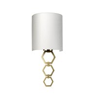 Wandleuchte Stoff Metall in Creme Messing Modern E27
