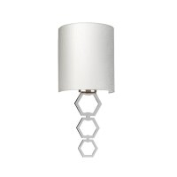 Wandlampe Stoff Schirm in Creme Chrom schmal E27