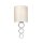 Wandlampe Stoff Schirm in Creme Chrom schmal E27
