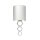 Wandlampe Stoff Schirm in Creme Chrom schmal E27