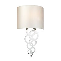 Wandlampe Up Down Creme Chrom Modern E27 Stoff Metall