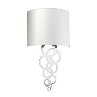 Wandlampe Up Down Creme Chrom Modern E27 Stoff Metall