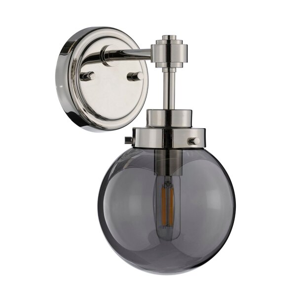 Wandlampe Kugel Schirm Grau Nickel E14 Retro Design