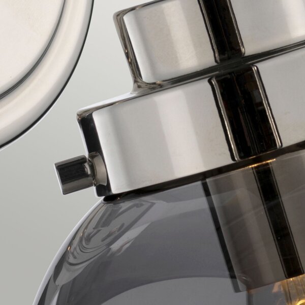 Wandlampe Kugel Schirm Grau Nickel E14 Retro Design