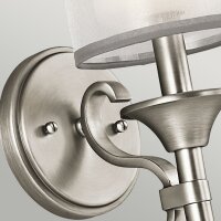 Wandleuchte Weiß Zinn antik Glas Leinen Metall Modern