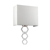 Wandlampe Up Down Creme Chrom Stoff Metall Modern