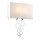 Wandlampe Stoff Metall in Creme Chrom Modern eckig