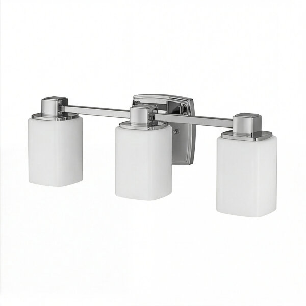 Badezimmerleuchte Wand 56 cm lang Chrom Weiß Spiegel