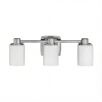 Badezimmerleuchte Wand 56 cm lang Chrom Weiß Spiegel