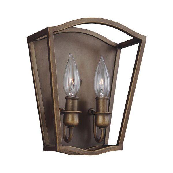 Wandlampe Metall in Messing antik Vintage Rustikal