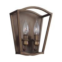 Wandlampe Metall in Messing antik Vintage Rustikal