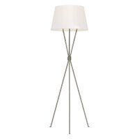 Stehleuchte Dreibein 140 cm klein Metall Stoff Modern