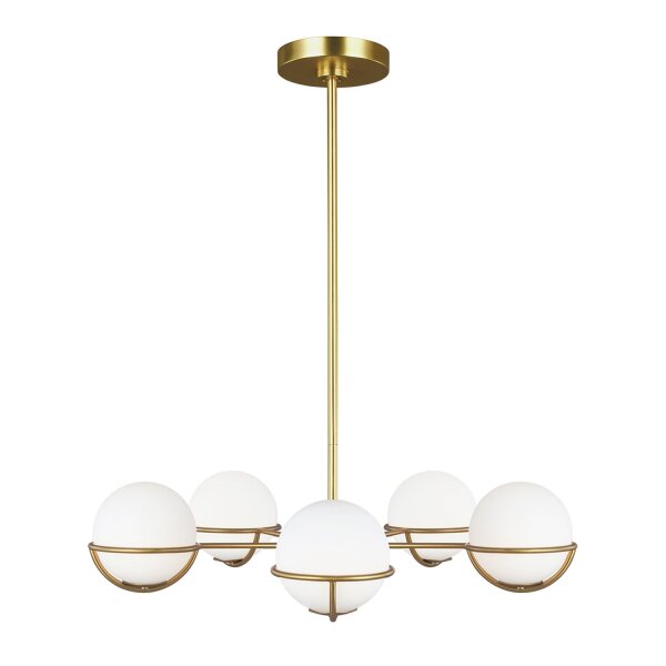 Deckenlampe Glas Metall in Messing Vintage Design