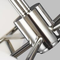Deckenleuchte Kugel Schirm Glas Metall in Nickel Vintage