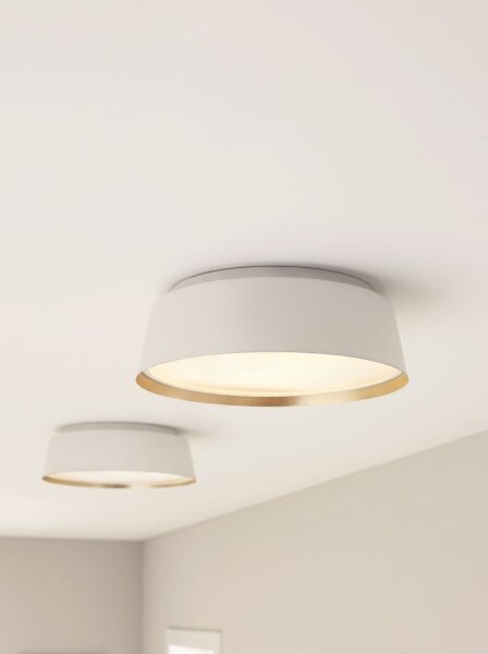 Deckenlampe Weiß Gold Ø37cm rund Modern Metall ZENU