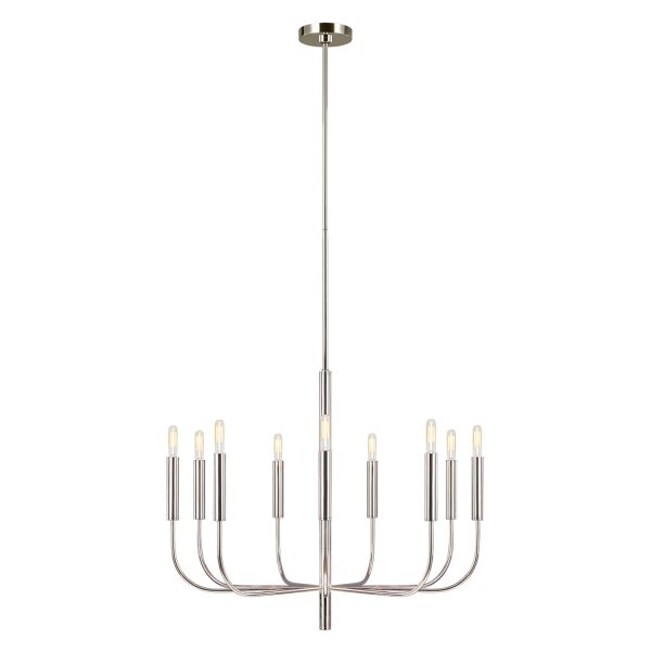 Kronleuchter Metall Jugendstil in Nickel Ø76cm 9-armig
