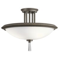 Deckenlampe rund Ø42cm Jugendstil Glas Stahl