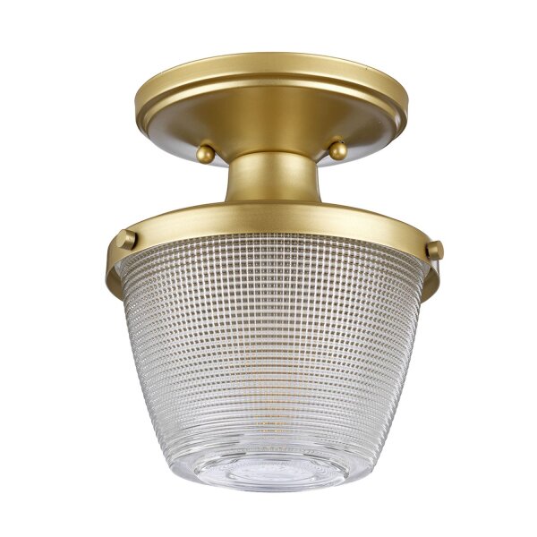 Badleuchte Decke IP44 in Messing Klar klein Metall Glas