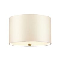 Deckenleuchte Stoff rund in Creme Messing antik