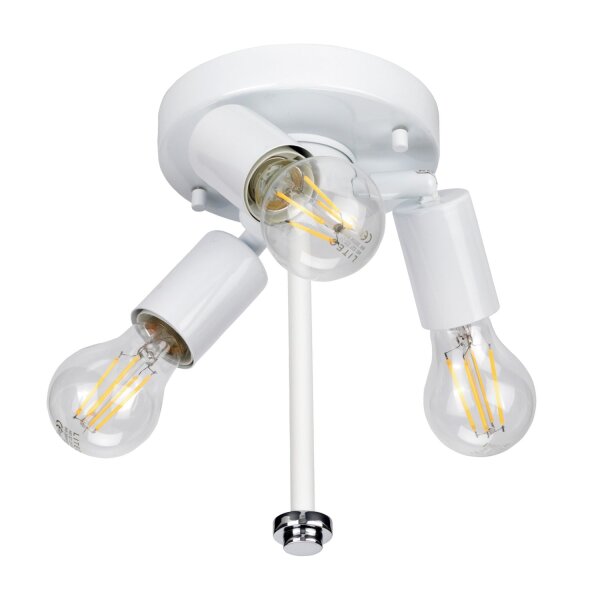 Deckenlampe Stoff rund Ø36cm Creme Chrom Modern VARINDA