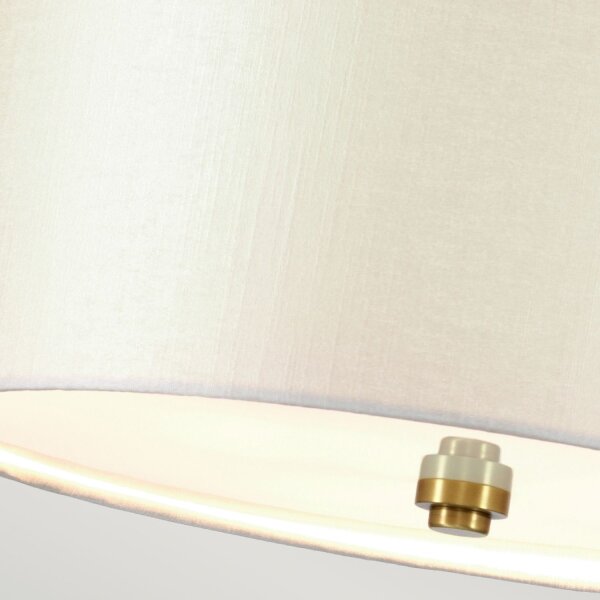Deckenleuchte rund 46 cm Stoff in Creme Messing