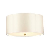 Deckenleuchte rund 46 cm Stoff in Creme Messing
