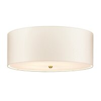 Deckenlampe groß rund 66 cm Stoff in Creme Messing