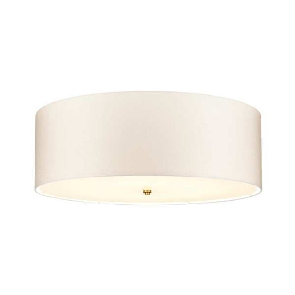 Deckenlampe Stoff groß rund Ø76cm in Creme Messing