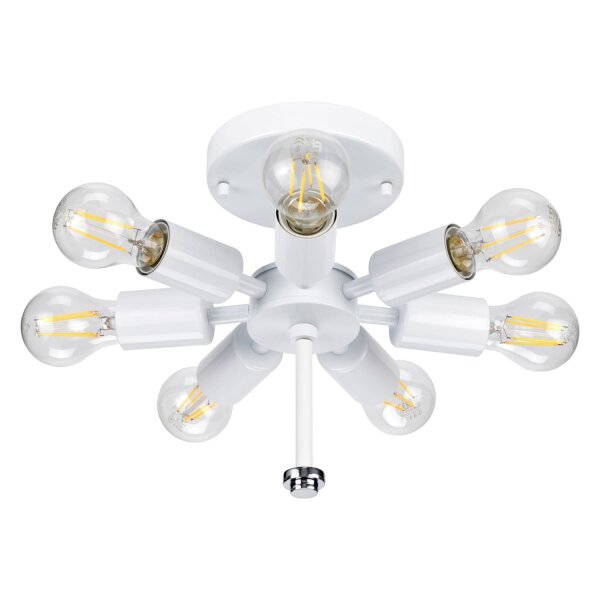 Deckenlampe Schlafzimmer Wohnzimmer Creme Chrom