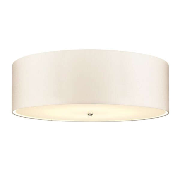 Deckenlampe groß rund 86 cm Stoff in Creme Chrom
