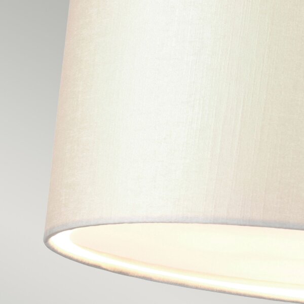 Deckenlampe groß rund 86 cm Stoff in Creme Chrom