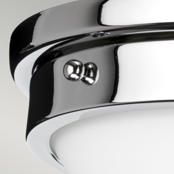 Deckenlampe Weiß Chrom rund Ø32cm E27 Glas Metall