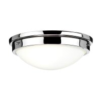 Deckenlampe Wei&szlig; Chrom rund &Oslash;32cm E27 Glas Metall
