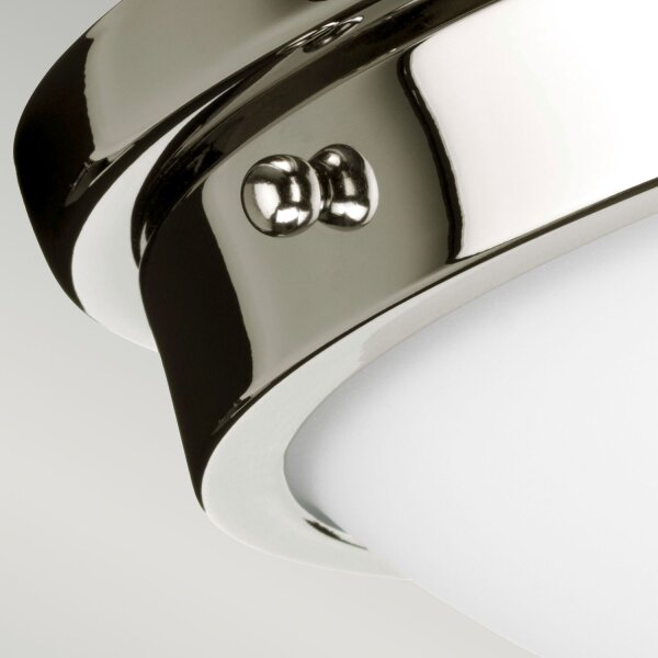 Badleuchte Decke rund 32 cm in Nickel Weiß blendarm