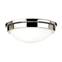 Badleuchte Decke rund 32 cm in Nickel Weiß blendarm