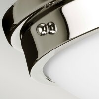 Badleuchte Decke rund 32 cm in Nickel Weiß blendarm