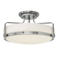 Deckenleuchte Wei&szlig; Chrom Glasschirm Jugendstil