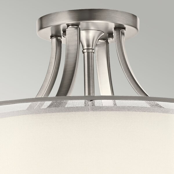Deckenlampe Weiß Zinn antik Glas Leinen Metall CANELADO
