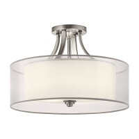 Deckenlampe Wei&szlig; Zinn antik Glas Leinen Metall...