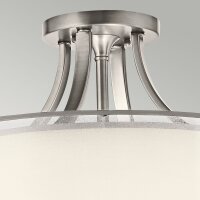 Deckenlampe Weiß Zinn antik Glas Leinen Metall...